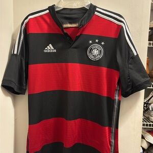 Adidas Black and Red Performance Soccer Jersey